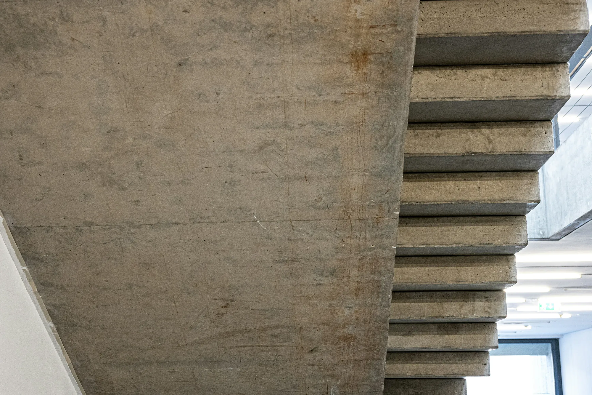 Close view of a finished architectural concrete surface