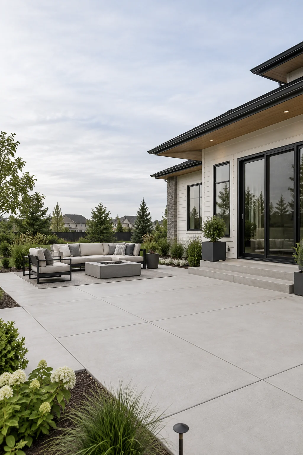 Custom concrete patio layout